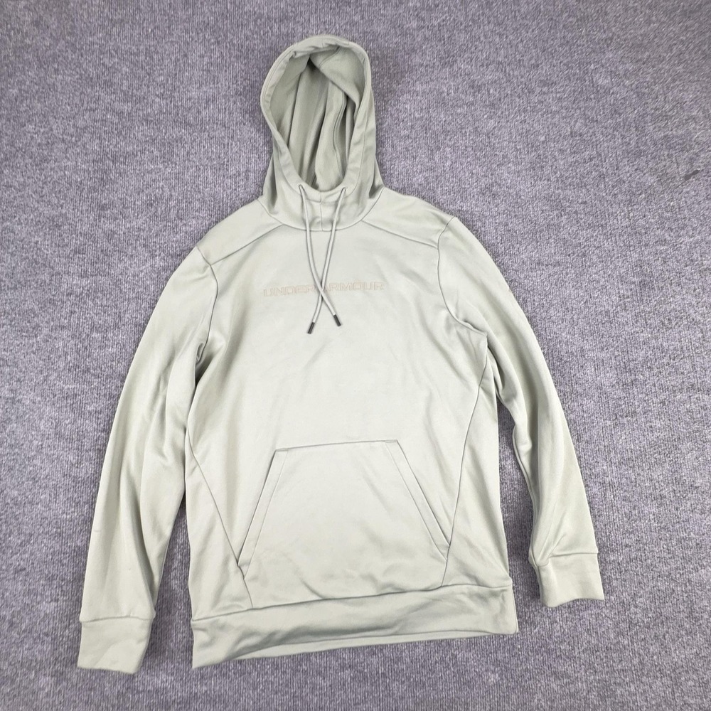 Under Armour Hoodie Womens Small Light Green Fleece Pullover Kangaroo Logo